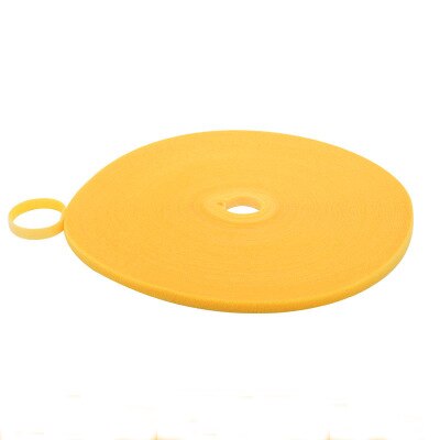 Bande velcro auto-adhésive, 5 mètres/rouleau, 10mm, attaches solides réutilisables, boucles de câble, ruban magique, accessoires de bricolage: yellow