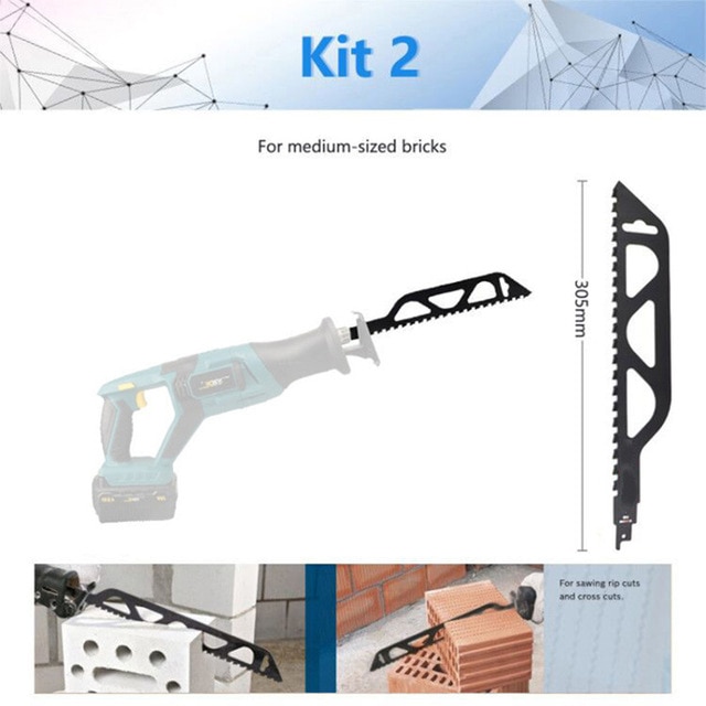 240/305/455mm Reciprocating Saw Blade Carbide Demolition Masonry Jigsaw Blade Cutting Brick Stone For Saber Saws: KIT2 305mm