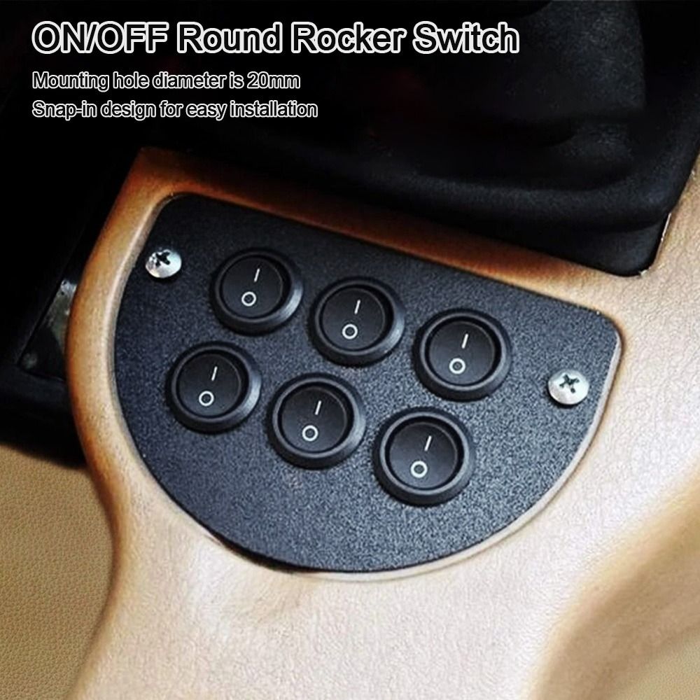12V 24V Circular Switch 20MM Mini ON/OFF Switch Push Button Switch Toggle Switch Round Rocker Switch Auto Car