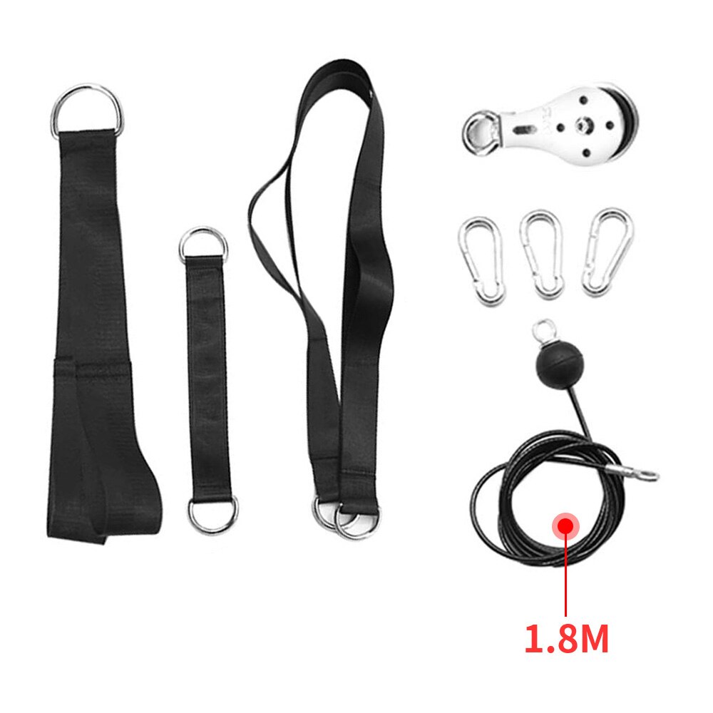 Fitness diy trissa kabel maskin arm styrketräning rep kabel trissa system hållbart hem gym träningsutrustning avtagbar: 1.8m