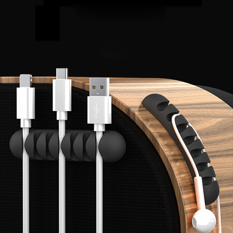 Silicone Cable Organizer Flexible Cable Winder Management Clips Earphone Cable Holder Protector For Mouse Keyboard Headphone