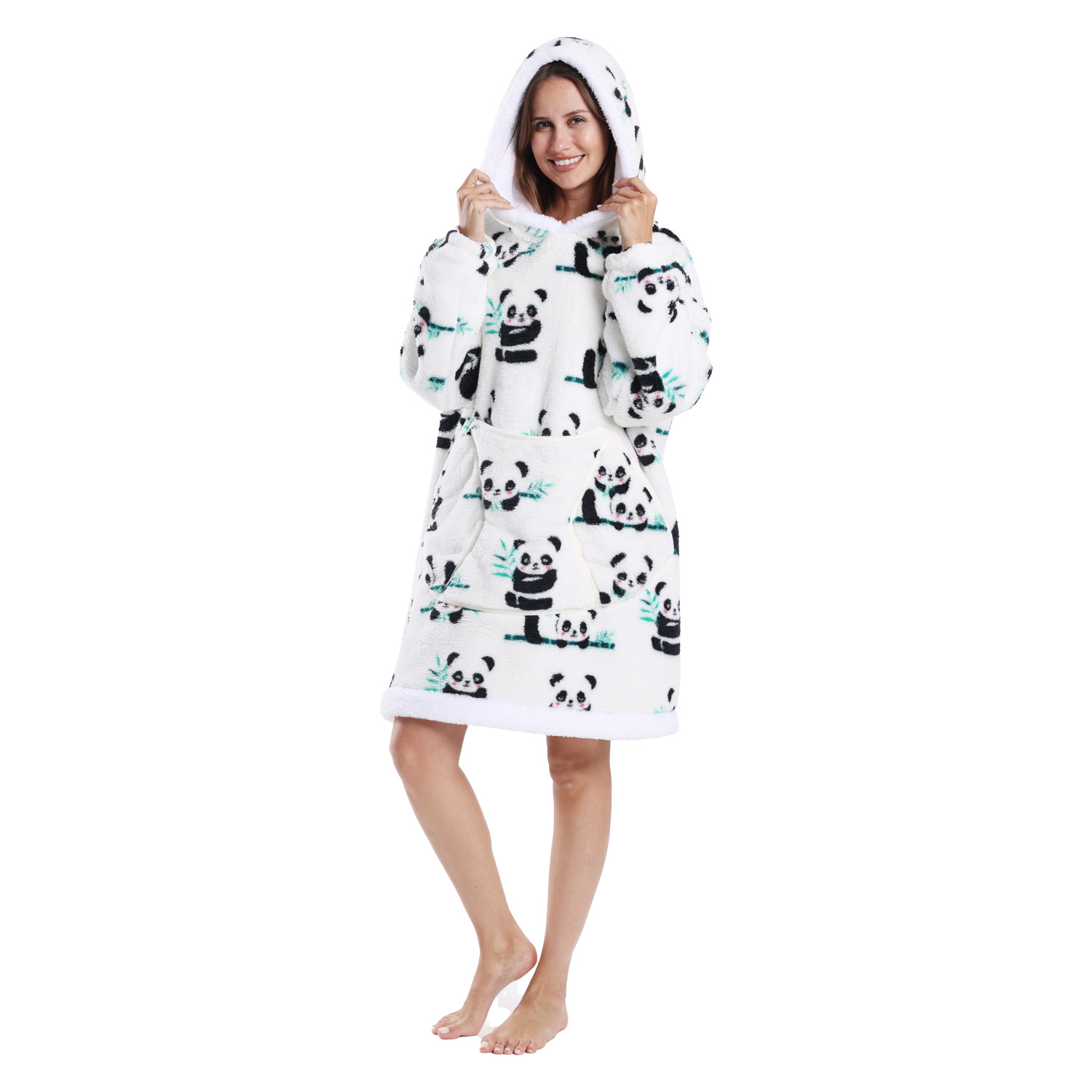 Winter Warm Fleece Fluffy Fuzzy Blanket Hoodie Thick Wearable Blanket Hooded Blanket for Adults Men Women Christmas: Gold