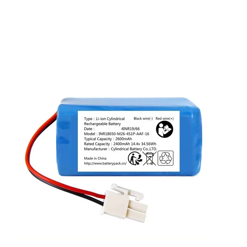 INR18650-M26-4S1P-AAF-16 2600 2400mAh 14.4V Sweeper Rechargeable Lithium Battery Pack