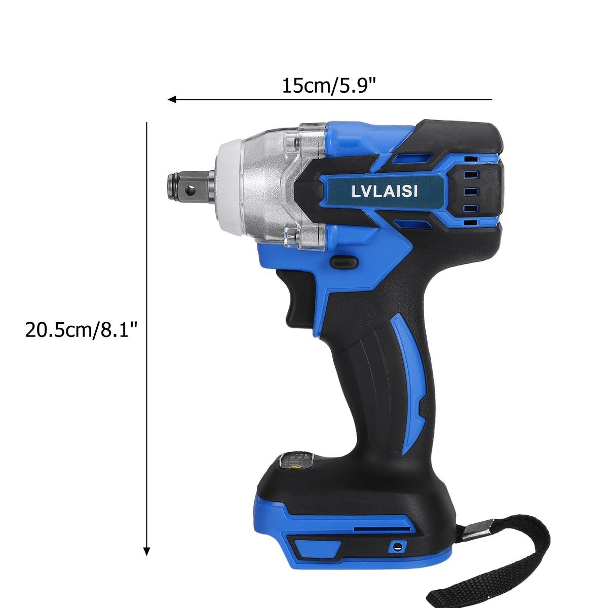 18V 520N.m. Li-Ion Cordless 1/2'' Impact Wrench Driver Replacement for Makita Battery