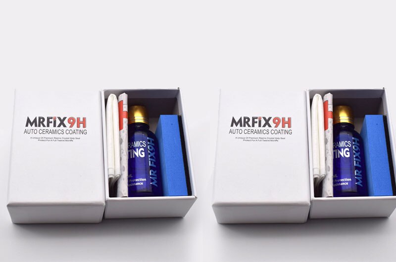Capa de cerámica líquida para coche 9H 30ml, conjunto de revestimiento de vidrio superhidrofóbico, polisiloxano, Nano materiales, agente de pulido para coche: 2pcs box