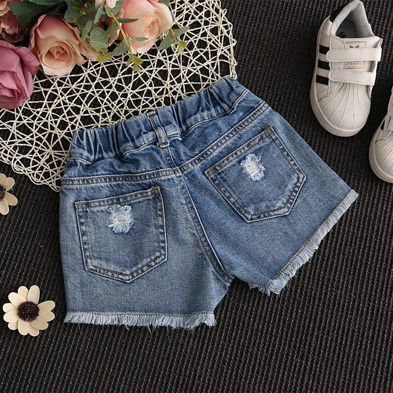 2021 nuove ragazze pantaloncini di Jeans moda estiva buco elegante pantaloni Cosume Casual bambini Jeans pantaloncini pantaloni per bambini di 2-10 anni