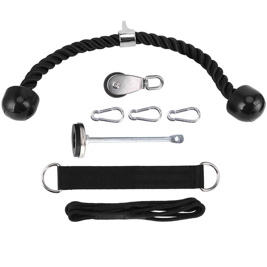 Fitness DIY Strength Training Equipment Loading Pin Expander Dumbbell Three-heads Rope Set Power Training Equipment