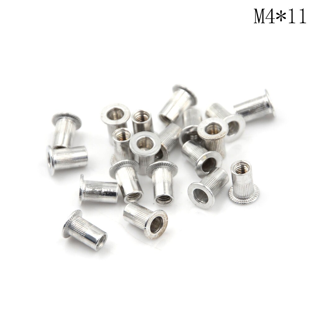 20Pcs/lot M4 M5 M6 M8 M10 Aluminum Alloy Rivnut Flat Head Threaded Rivet Insert Cap Rivet Nut