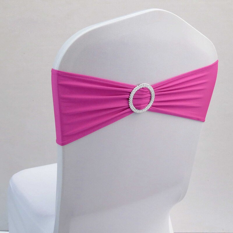 10 stuks spandex lycra stoelhoezen voor bruiloften, sjerpbanden, decoratie voor bruiloften, verjaardagen: Roze