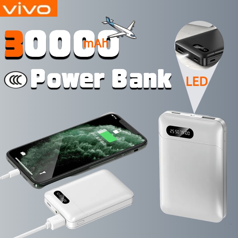 VIVO 30000mAh Power Bank 5V/2.1A Large Capacity Portable External Battery LED Digital Display Outdoor Power For IPhone Android