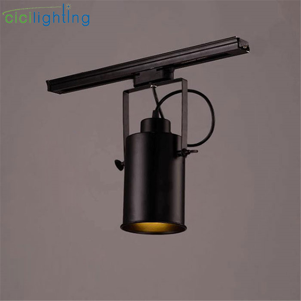 1pcs 5W led Track light Vintage Black track lamp clothing store cob led Spotlights Industrial American Style Loft rail spot lamp