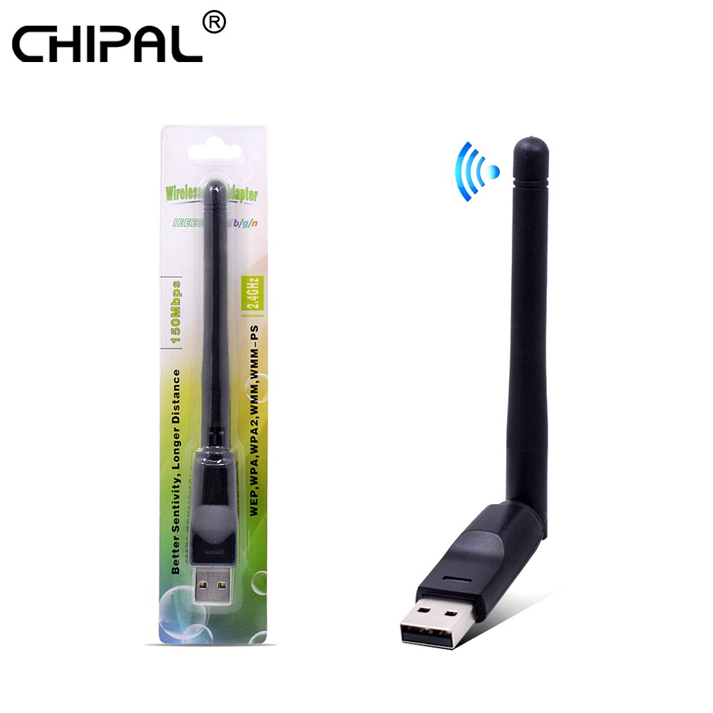 CHIPAL – carte réseau sans fil RT5370, adaptateur Wifi externe USB 2.0, 150M, antenne PC récepteur Wi-fi 802.11b/n/g Lan Ethernet, 10 pièces