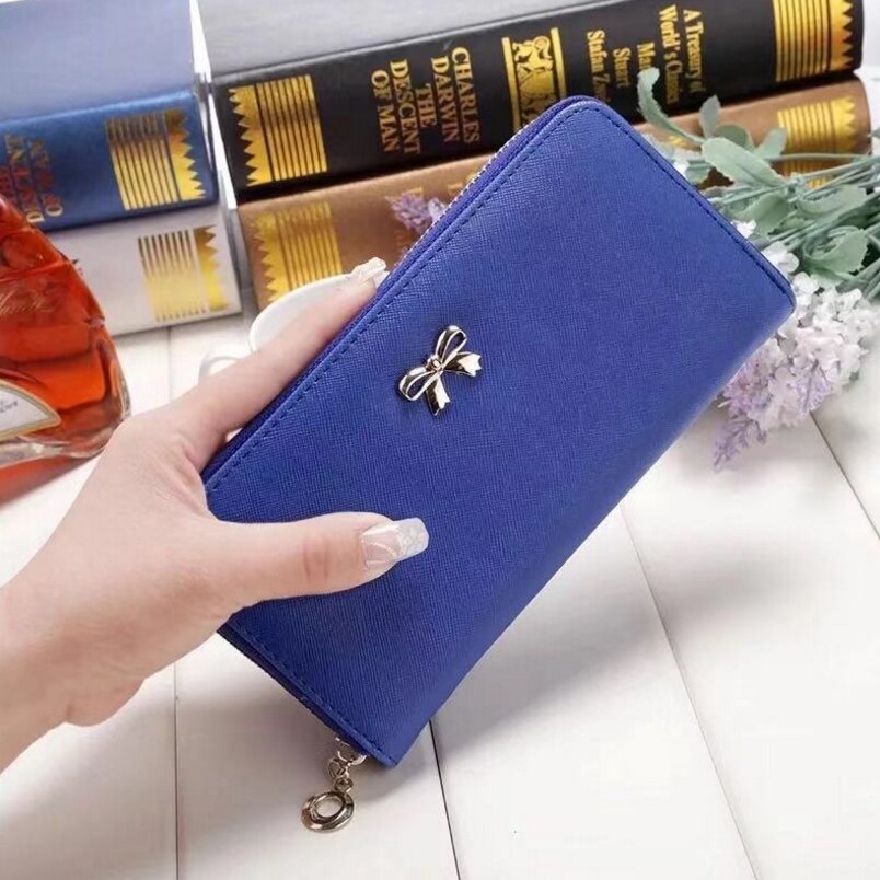 Women Ladies Leather Wallet Long Zip Purse Card Phone Holder Case Clutch Handbag Ladies Wallets: F