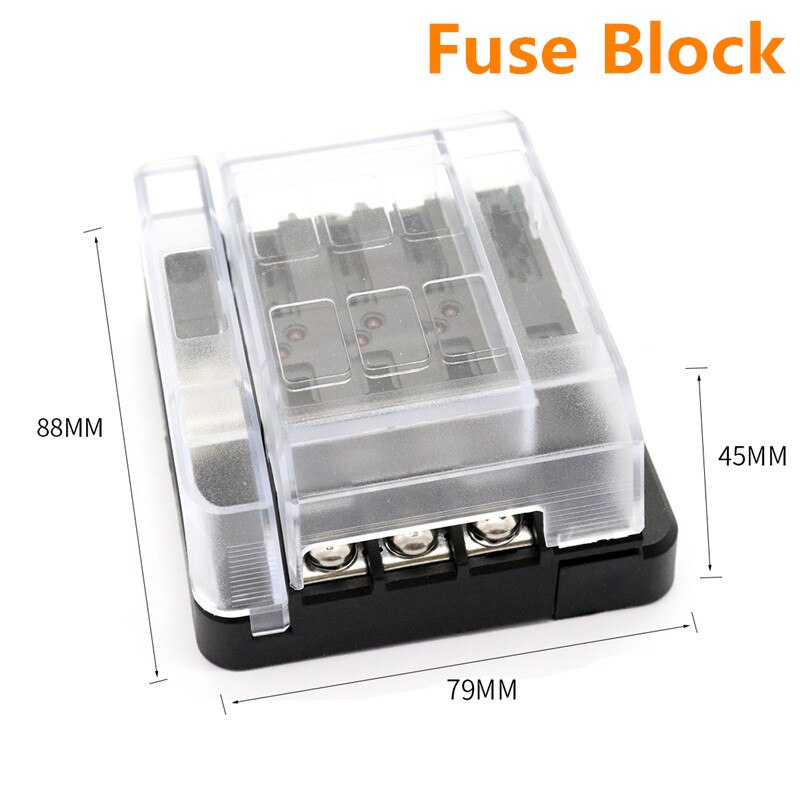 12P Negative Bus Bar with 4 Screws DC32V for ATP Fuse Blocks Plastic/Metal Heavy Negative Common Bus Bar Terminal Block Fuse box: Silver