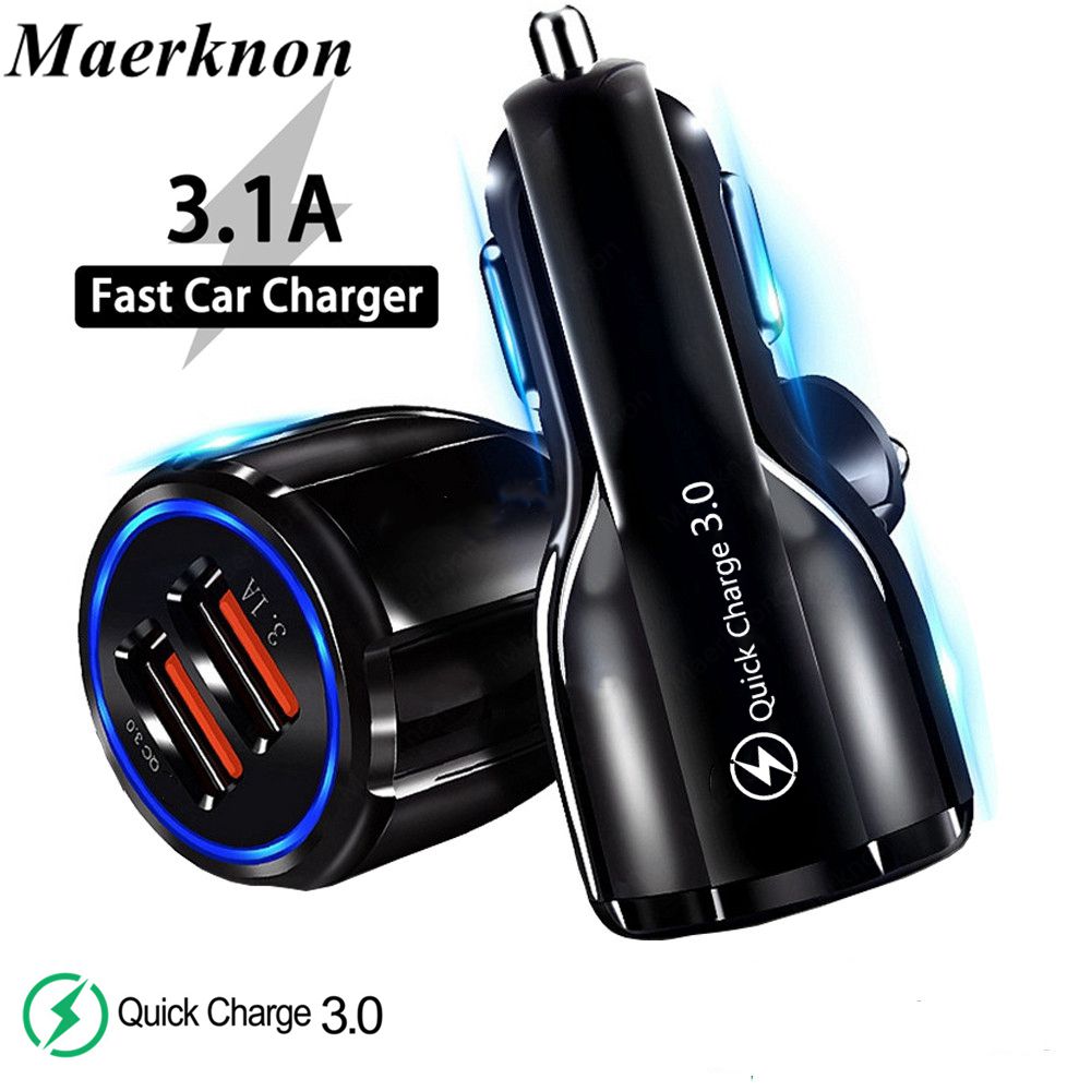 Quick Charge 3.0 Dual USB Car Charger for iPhone 11 xr Samsung Xiaomi mi9 USB Car-Charger Universal QC 3.0 fast Charger Adapter