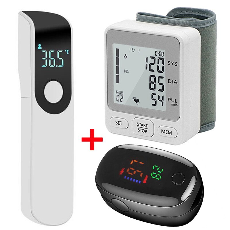 Bloeddrukmeter Pols Monitor Automatische Digitale Lcd-scherm Heart Beat Rate Pulse Meter Meet Wit Handige Draagtas: K