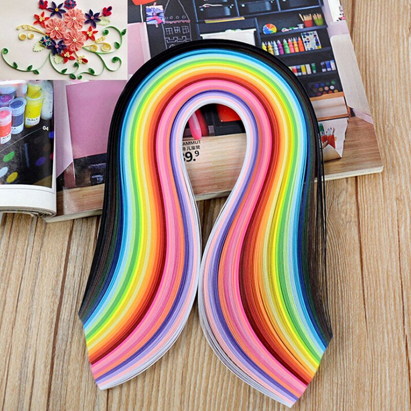 Rainbow Paper Quilling Strips Set 3mm 39cm Flower Paper For Craft DIY Quilling Tools Handmade Paper Decoration: Default Title