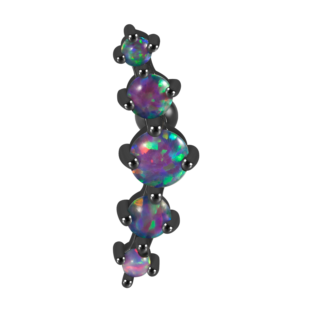 1 Stuk Chirurgisch Staal Opaal Oor Tragus Kraakbeen Stud Helix Piercing Schroef Bal Kwab Oorbellen Barbell Sieraden: Rhodium Plated