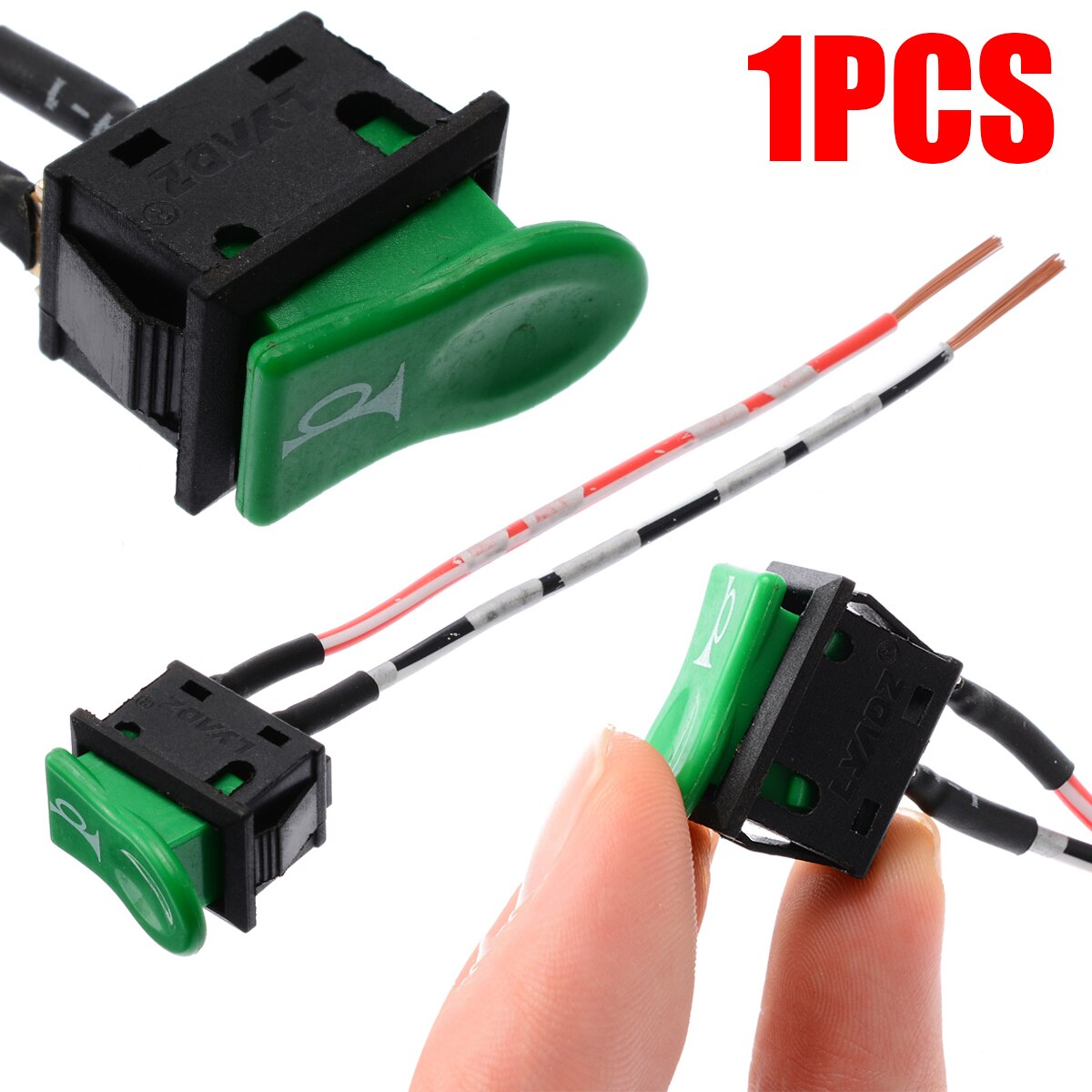 Botón de interruptor Universal para bocina de coche, pulsador momentáneo de plástico ABS verde, para bicicleta eléctrica y motocicleta, en oferta