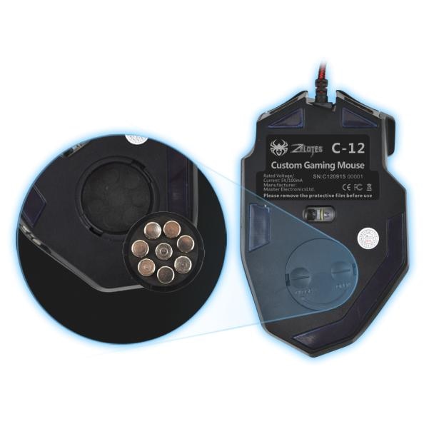 Zelotes C-12 boutons programmables LED souris de jeu USB optique souris 8000 DPI Table d'ordinateur ergonomique silencieux pour ordinateur portable