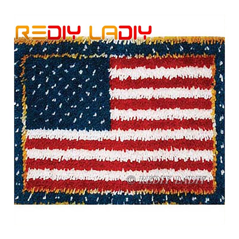 Latch Hook Kits Make Your Own Rug Rainbow Strip Crocheting Cushion DIY Carpet Rug Set Acrylic Yarn Printed Canvas Hobby &amp; Crafts: ZD440