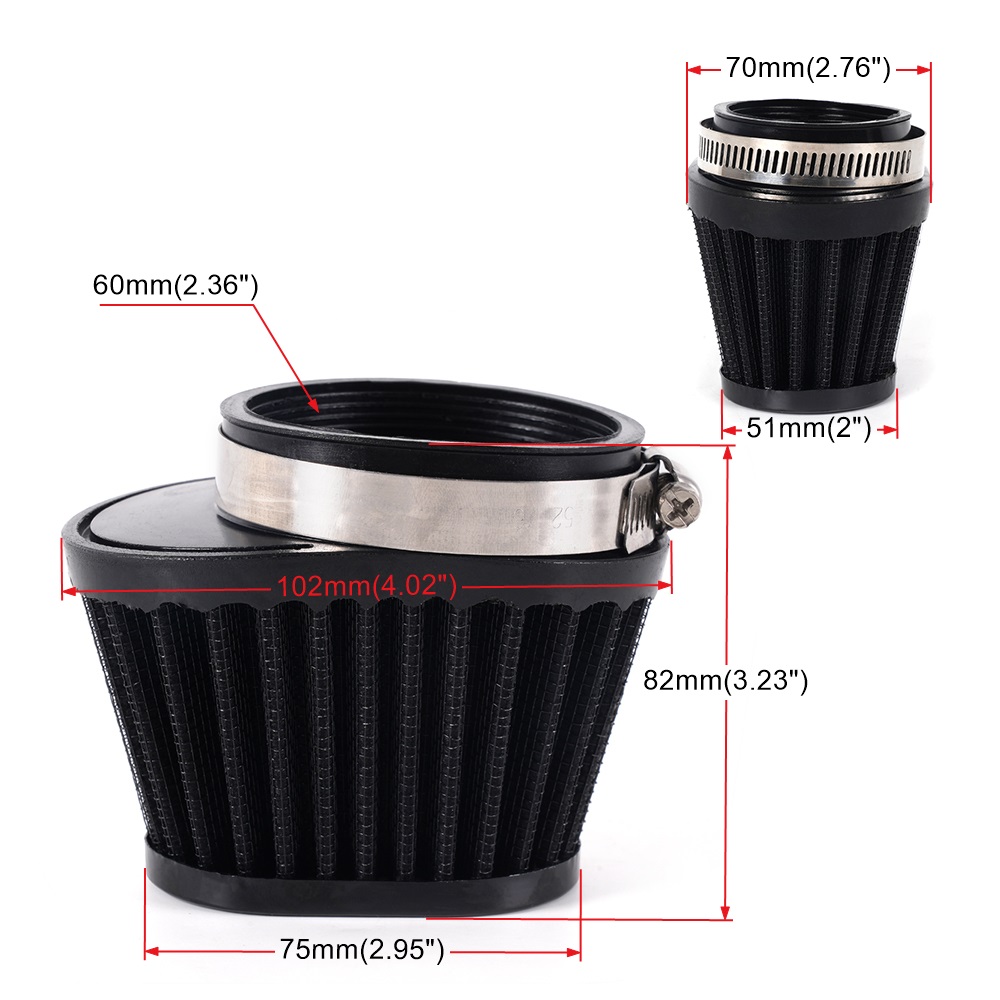RASTP-Universal Air Filter 51mm/55mm/60mm Cleaner Oval Round Tapered Cone Clamp for Motorcycle Car Mini Bike RS-OFI100