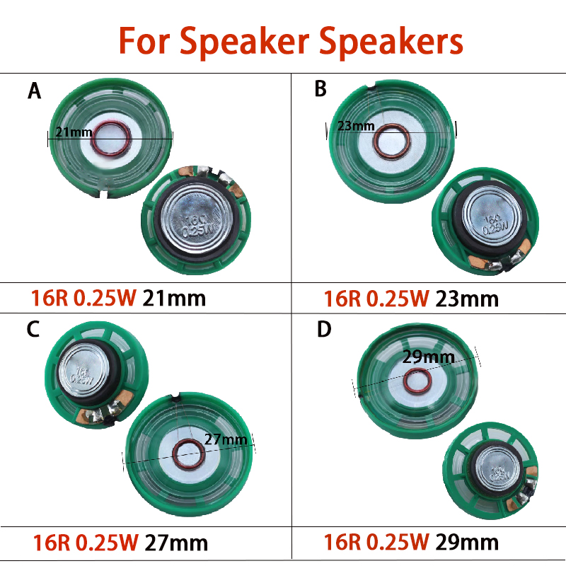 YUXI 2 sztuk dla głośnika 21/23/27/29mm 16R 0.25W zewnętrzny magnetyczny dzwonek do drzwi głośnik zabawkowy głośnik do głośnika akcesoria dźwiękowe