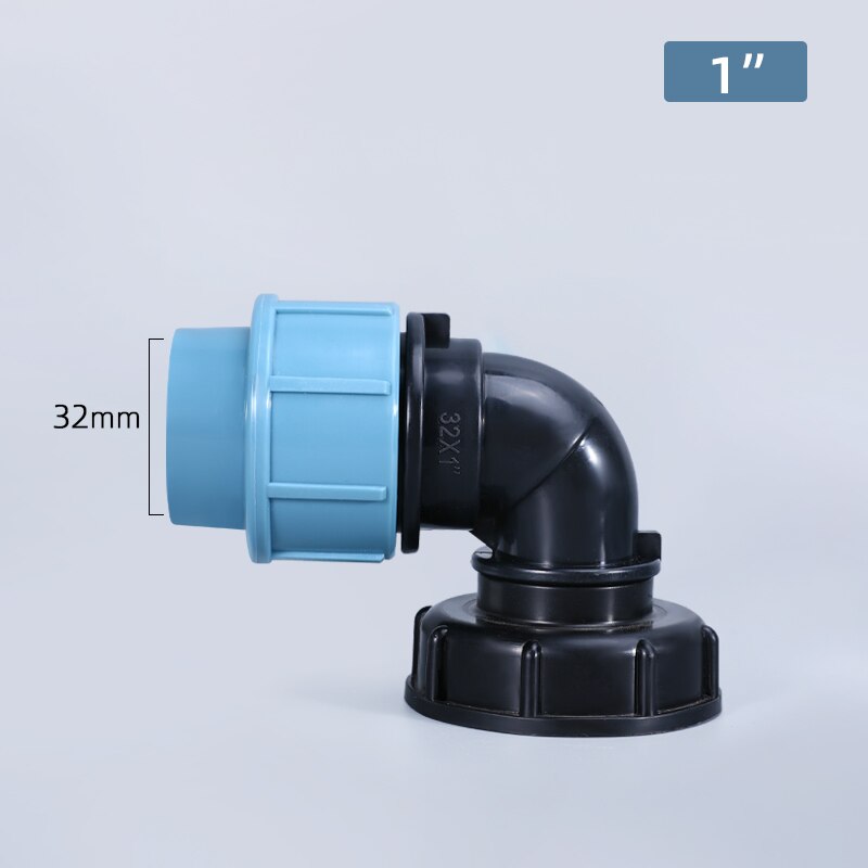 Conector de manguera de tanque de agua, adaptador IBC de 1 '', 3/4'', 1/2 '', accesorios de codo para riego de jardín: DN32