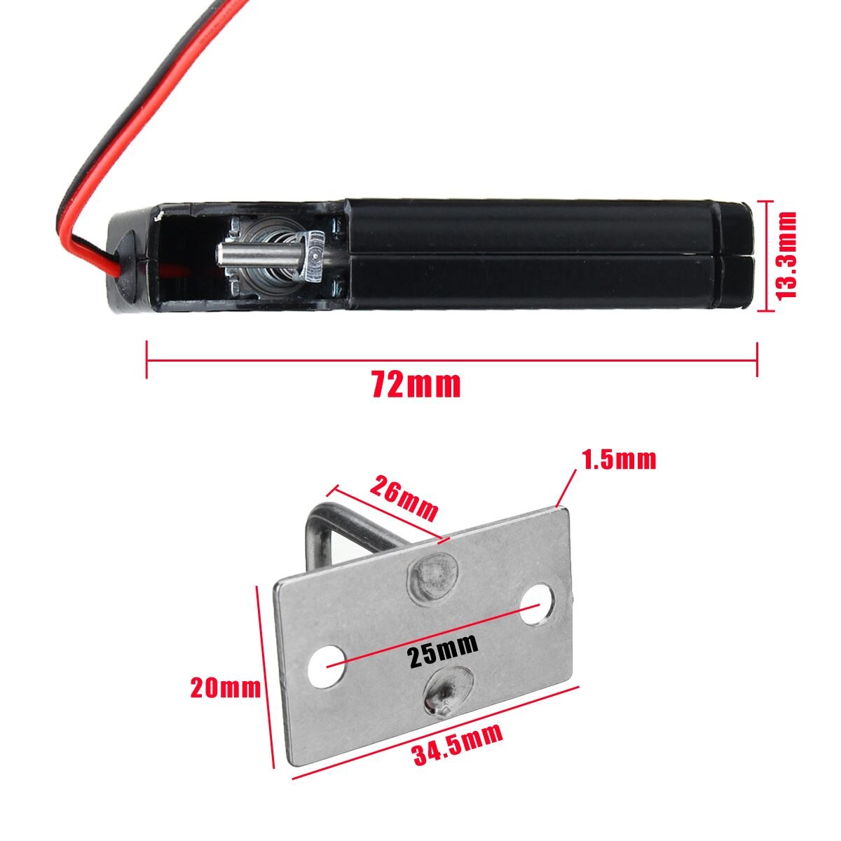 12V 2A Elektrische Magnetisch Slot 150Kg/330lb Fail Veilig Houdkracht Elektromagnetische Deur Toegangscontrole Systeem Kast dozen