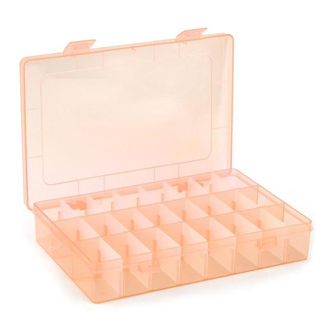 Transparent Plastic Embroidery Floss Storage Box Floss Bobbins Beads Storage Organizer DIY Cross Stitch Sewing Tools: light yellow