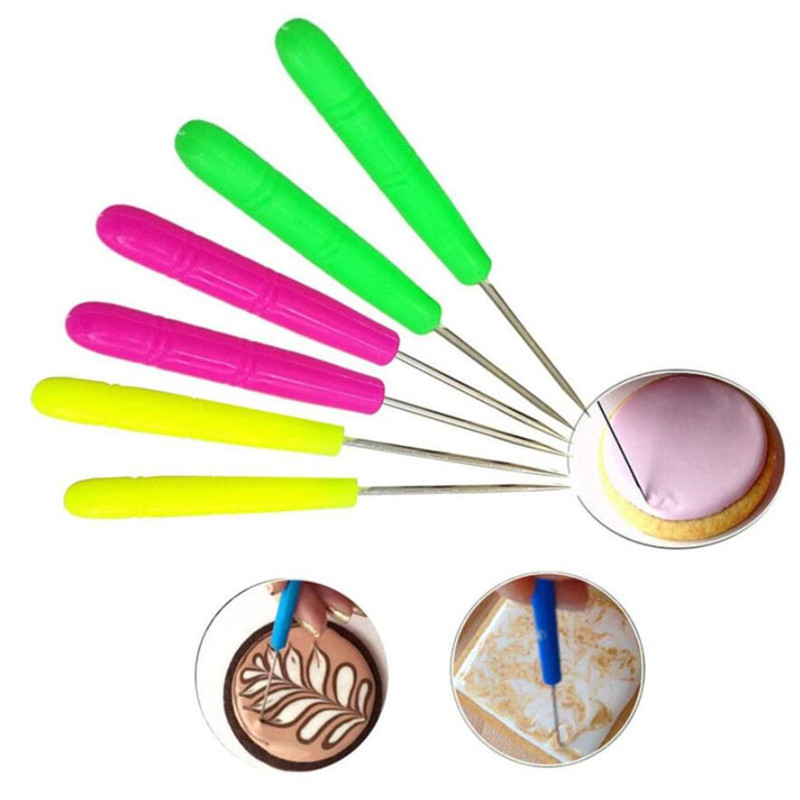 Aguja para trazar pasteles, herramienta para tallar glaseado, artesanía de azúcar, manualidades, Fondant, herramientas de decoración de galletas, aguja para hornear, 6 piezas