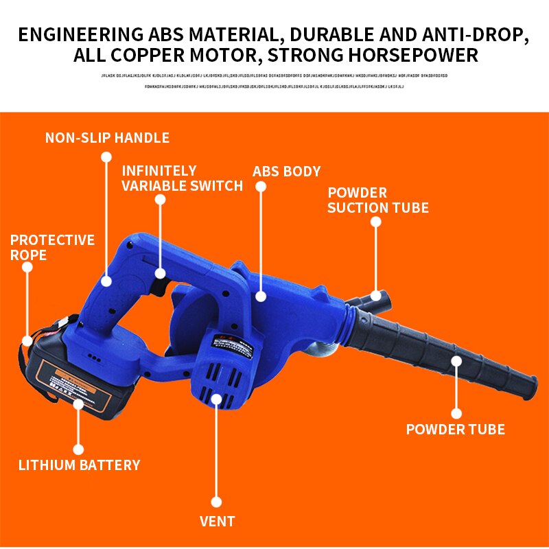 Electric powder sprayer Rechargeable lithium battery dry powder sprayer Pigsty powder sprayer Farm disinfection machine