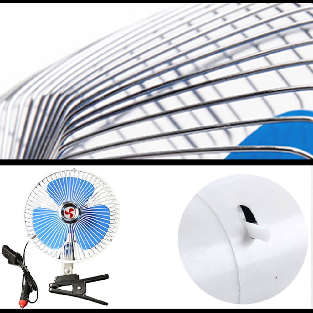 6/8 inch 12V/24V Car Fan Universal Semi-Enclosed Vehicle Fan With Clip Summer Car Electric Cooling Fan for Car Truck
