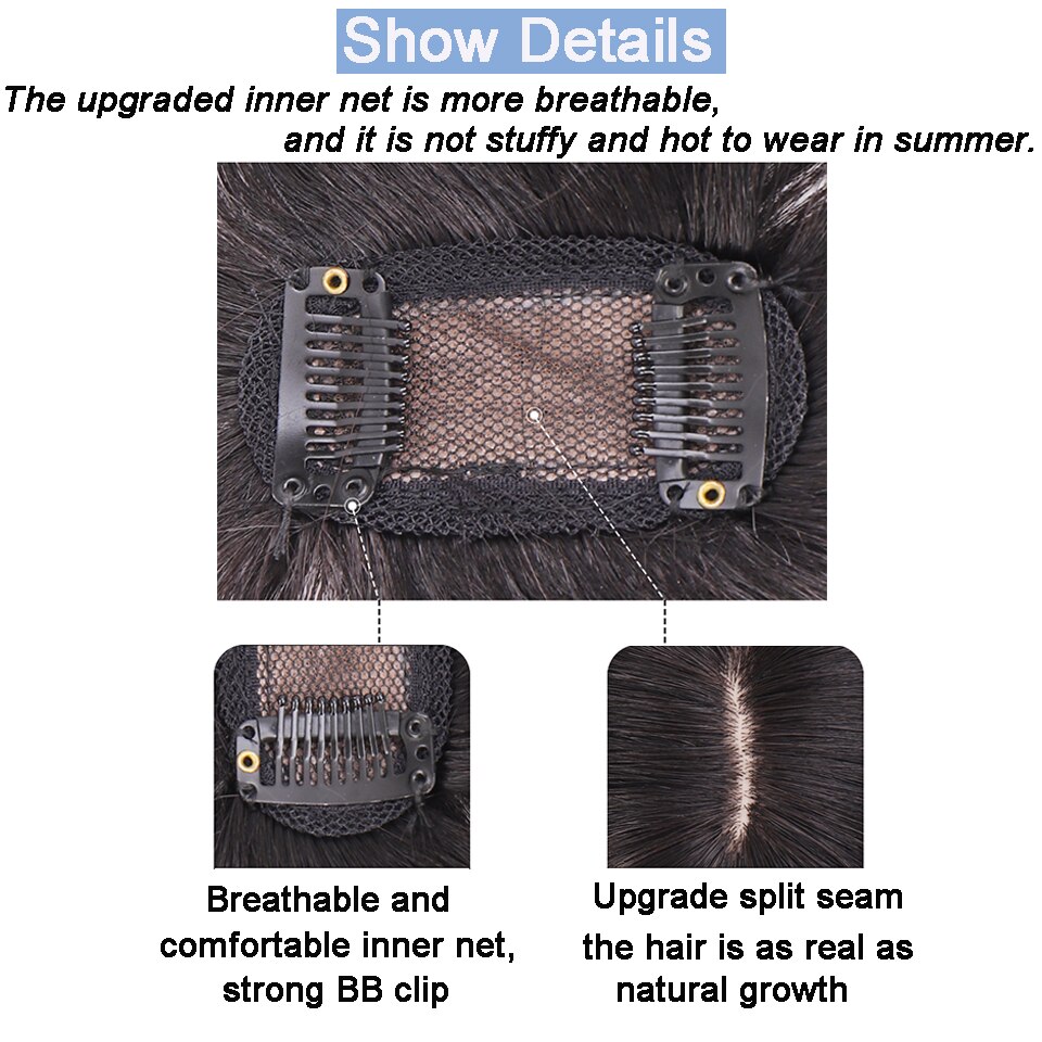 AOSI, flequillo de aire 3D, negro, marrón con cuernos, síntesis resistente al calor, Clip Invisible sin costuras en la extensión del cabello para mujeres y niñas