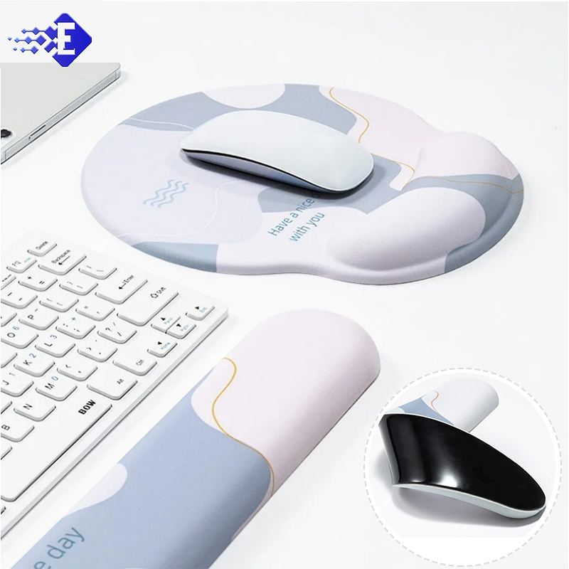 Silikon Mauspad Mit Tastatur Handgelenk Rest Set Rutschfeste Ergonomische Hand Unterstützung Mäuse Matte 3D Mousepad Für Spiel Laptop Büro Arbeit