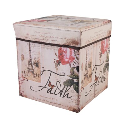 Foldable Storage Ottoman Square Cube Coffee Table Multipurpose Footrest Stool for Bedroom and Living Room Storage 30x30cm