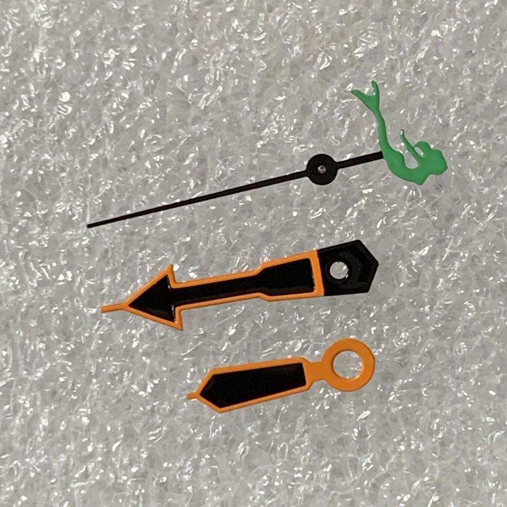Orange Uhr Hände mit Schildkröte/Fisch/Dreizack/rüder Zweite Nadel herren Uhr Zubehör passen NH35/NH36/4R Mechanische Bewegung: Paket 11