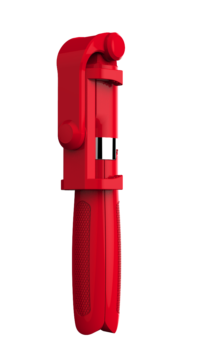 3 in 1 bluetooth monopod stativ stativ til xiaomi redmi note huawei iphone 11 xr 7 8 plus samsung mobiltelefon smartphone stativer: Rød