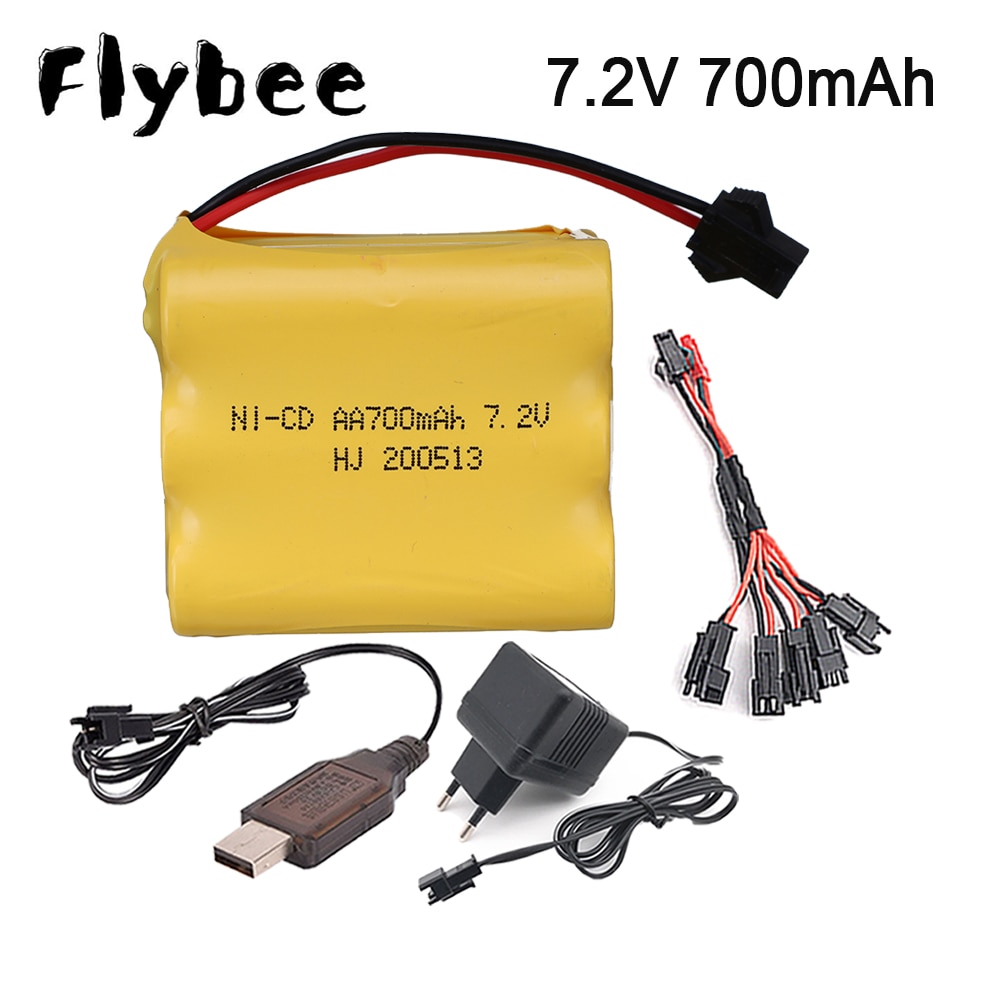 Batería de 7,2 v, 700 mah, AA, NICD, para control remoto, juguetes eléctricos, NI-CD, AA, 7,2 V, 700 MAH, paquete de baterías