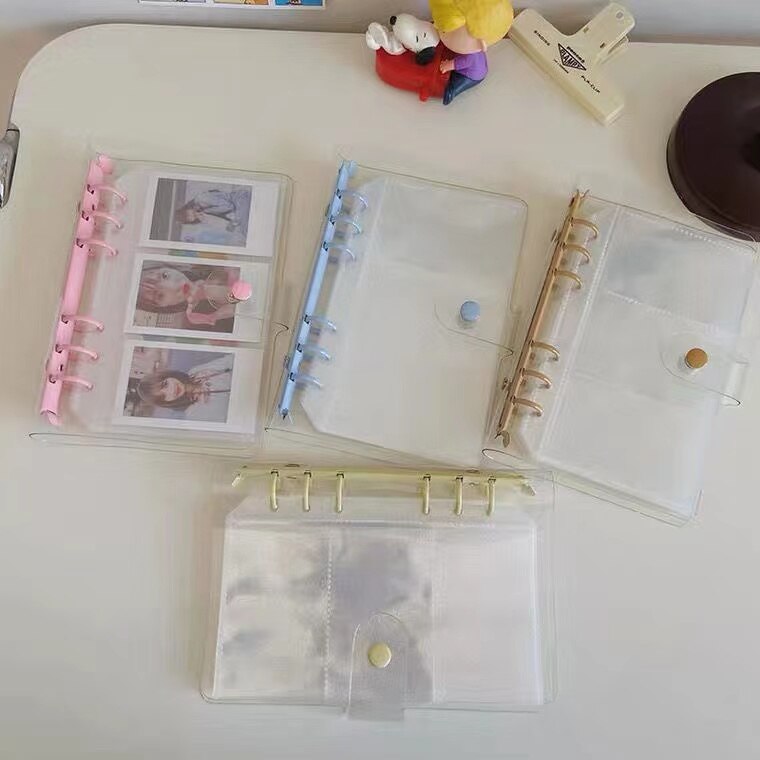 Glitter Transparante Koreaanse Leuke Ring Binder Notebook Tijdschriften Losbladige 3 Inch Kaart Fotoalbum Opslag Boek School Briefpapier