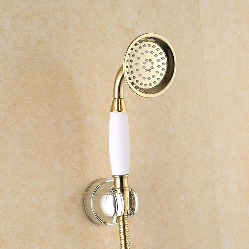 Brusehoved holder vakuum sugekop drejelig justerbar vinkel håndholdt brusehoved beslag vægmonteringsholder til badeværelse bdf