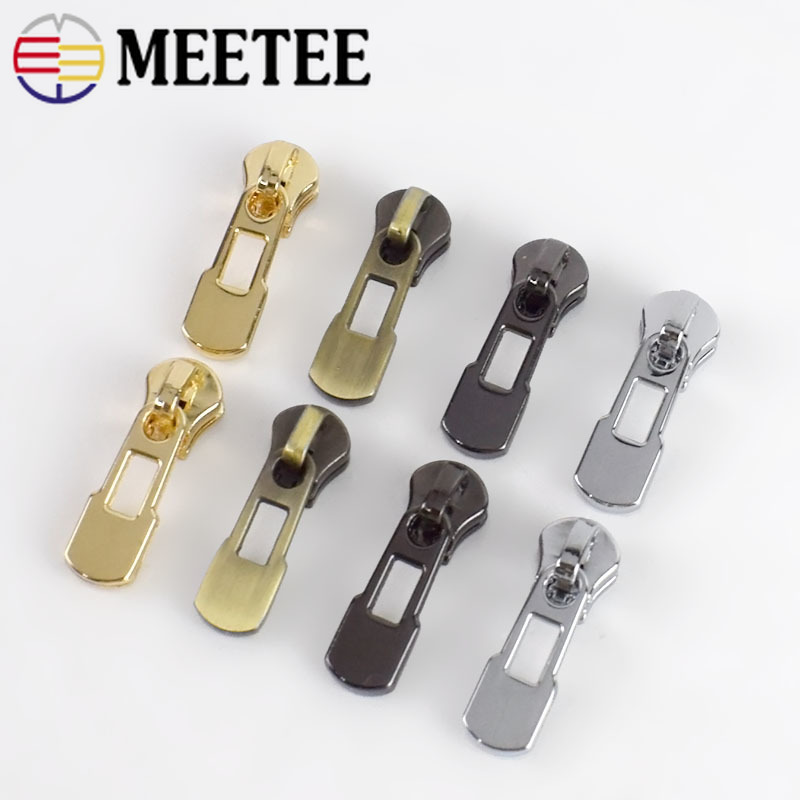 Deslizadores metálicos con cremallera para prendas con cremallera, Kit de reparación de cabezas de cierre con cremallera, accesorios de costura de ropa DIY, KY825, 3 #, 10 Uds.