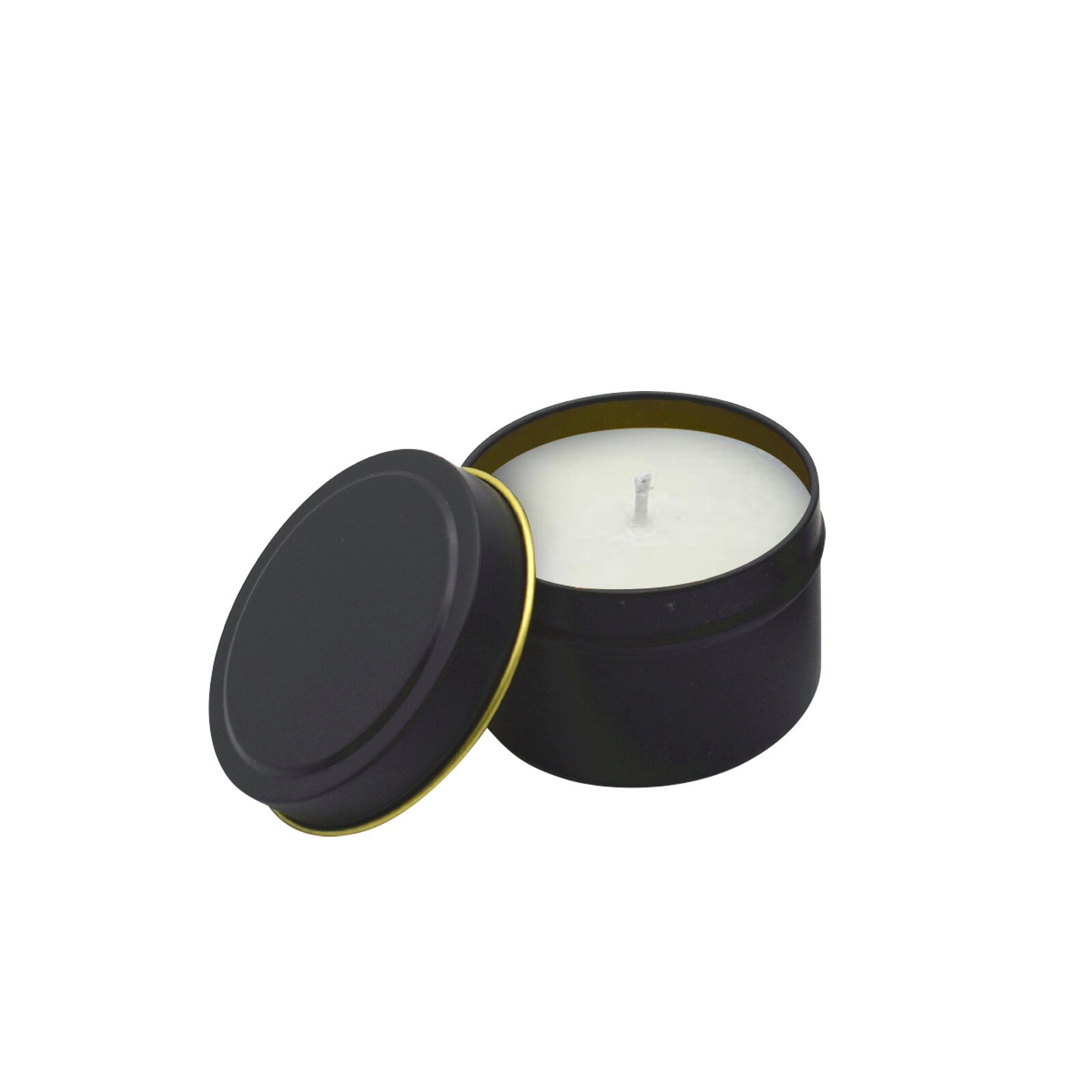 12 Pack 4 ozs Empty Candle Jars with Lids 3-Inch Seamless Decorative Gold Metal Oil Candle Can Storage Bottle Storage Can