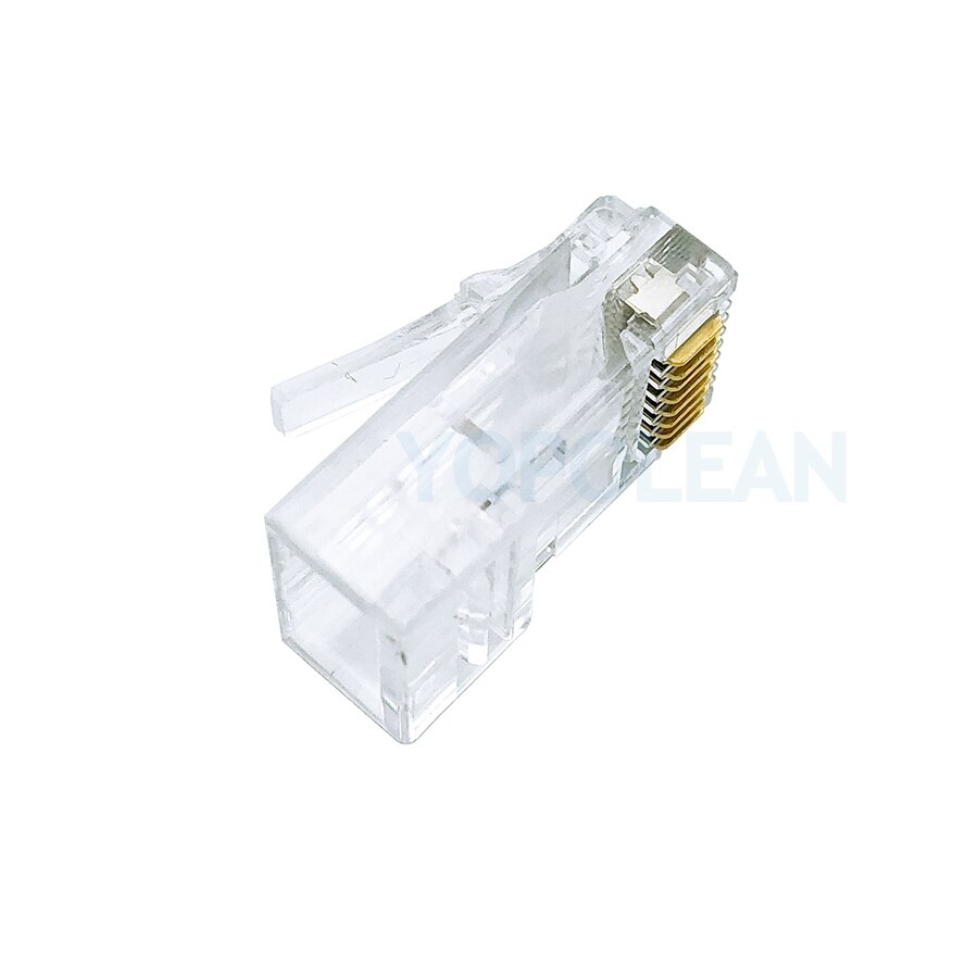 50pcs/Lot RJ45 Cat 5E Cat 6 Network Modular Plug 8P8C CAT5E CAT6 Ethernet Cable Connector Gold Plated Pass Through