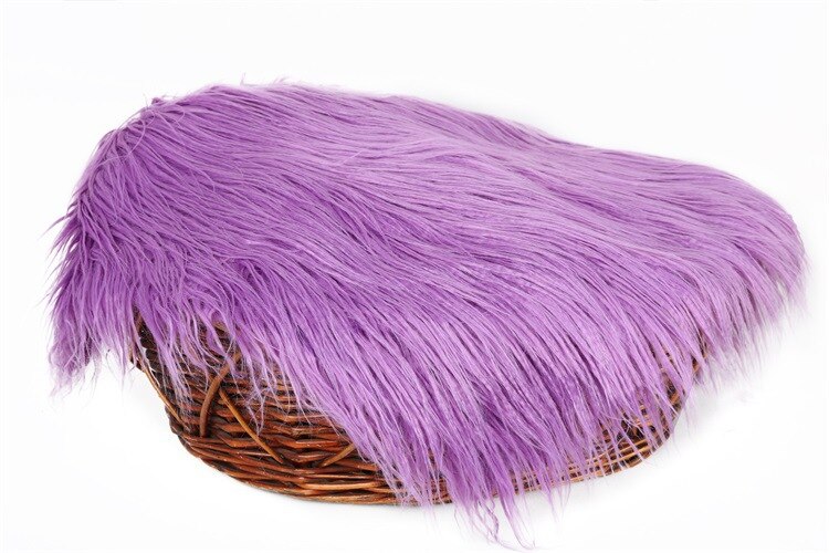 Wrap Blanket for Infant Photography Photo Blanket Background Faux Fur Backdrop Rug Solid Photo Prop for Kids Baby 50x60cm