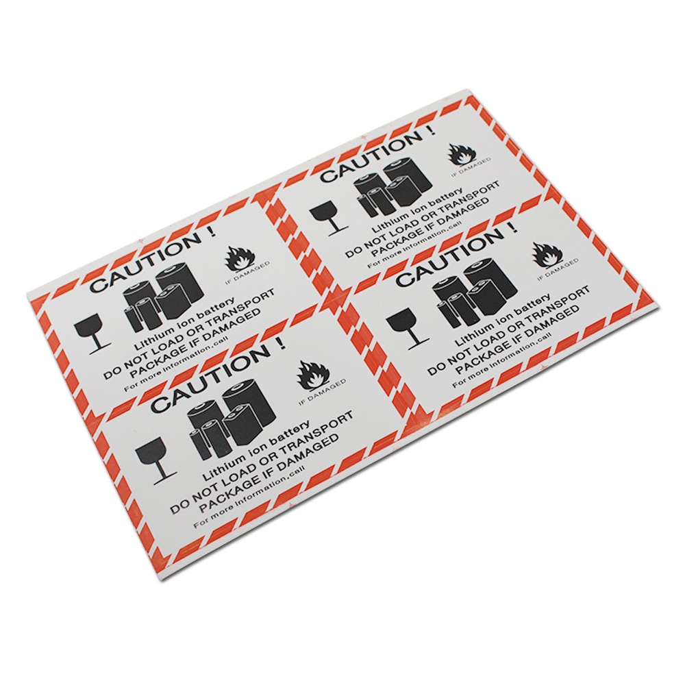 Retail 200Pcs/Lot Self Adhesive Lithium Ion Battery Caution Sticker Security Warning Self-Adhesive Label Device Reminder Sticker