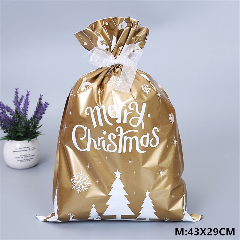 3 st julpåse bröllopsgodis kakpåsar festpynt årspresenter snacks bakpaket festtillbehör: M-guld träd / 3 st