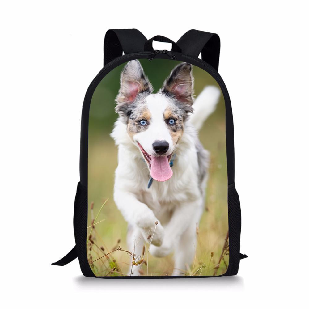 3D Border Collie Dog Print Backpack SchoolBags for girls boys teenager orthopedic school bag packbags mochila escolar bookBag: BJMQ06.jpg
