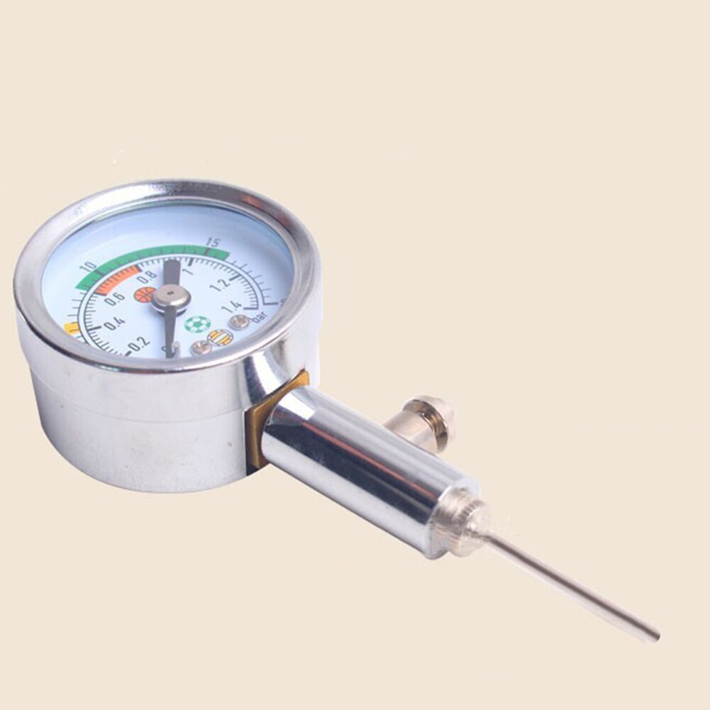 Air Pressure Gauge PSI/Bar Metal Ball Barometer Built-in Release Valve Basketball Football Volleyball Barometer Measuring Tools