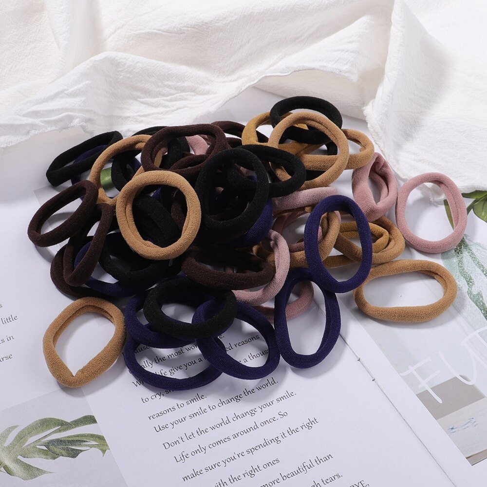 Juego de 30/50 unids/set de gomas elásticas para el pelo para mujer, coletero, diadema, bandas de goma coloridas, accesorios para el cabello de: 50Pcs-4-4cm
